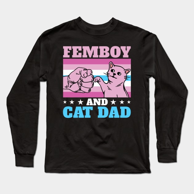 Funny Femboy Femboy & Cat Dad Gift Long Sleeve T-Shirt by Alex21